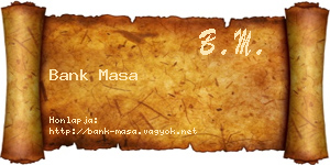 Bank Masa névjegykártya
